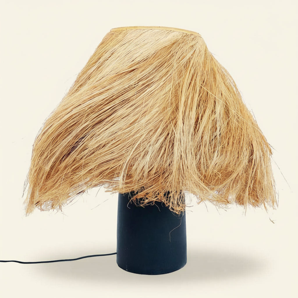 ABACA CONICAL TABLE LAMP | BLACK | LIMITED EDITION