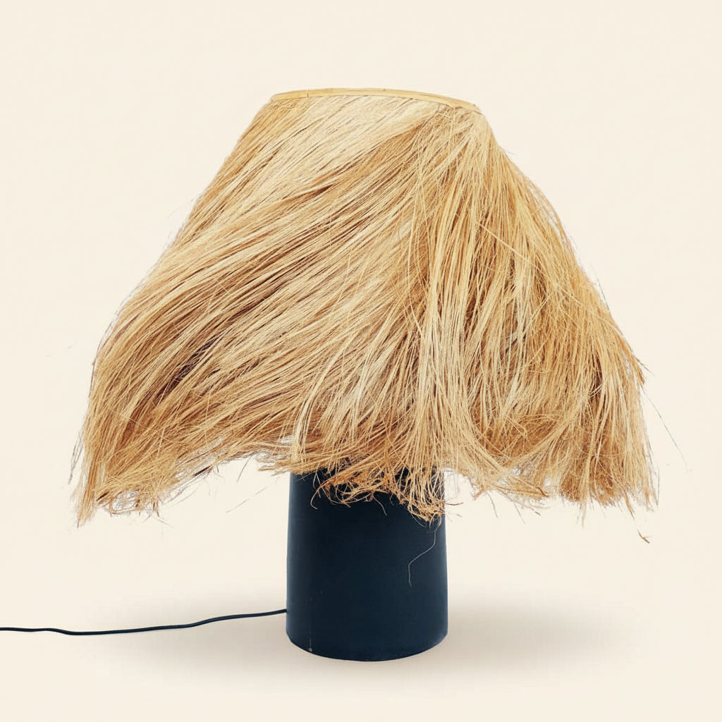 ABACA CONICAL TABLE LAMP | BLACK | LIMITED EDITION