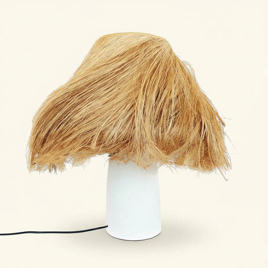 ABACA CONICAL TABLE LAMP | WHITE | LIMITED EDITION