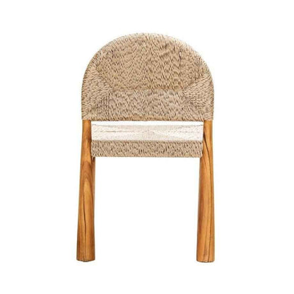 ABACA DINING CHAIR | BANANA LEAF +TEAK