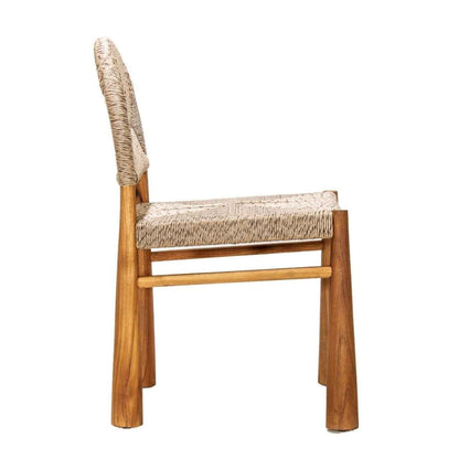 ABACA DINING CHAIR | BANANA LEAF +TEAK