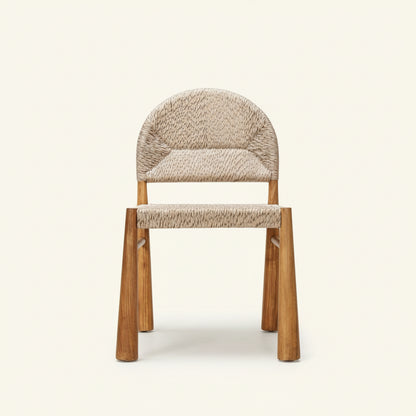 ABACA DINING CHAIR | BANANA LEAF +TEAK