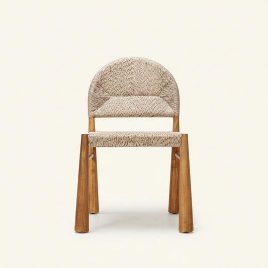 ABACA DINING CHAIR | BANANA LEAF +TEAK