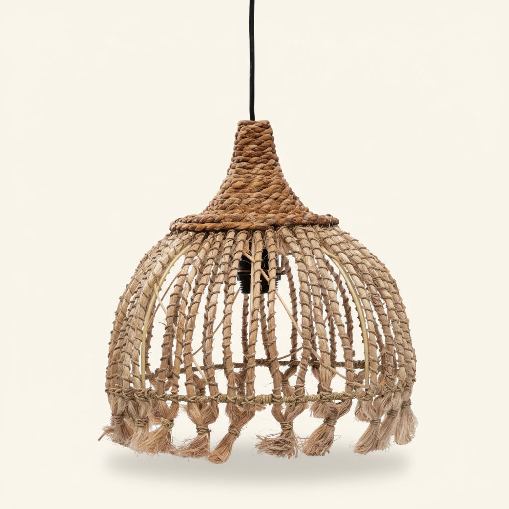 ABACA TASSEL PENDANT LIGHT | SMALL | NATURAL
