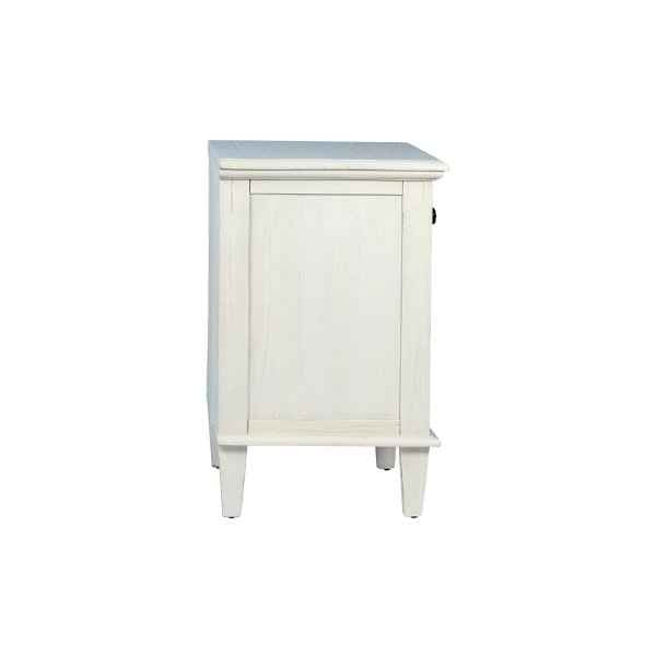 ABBY WHITE WASHED ACACIA BEDSIDE CHEST