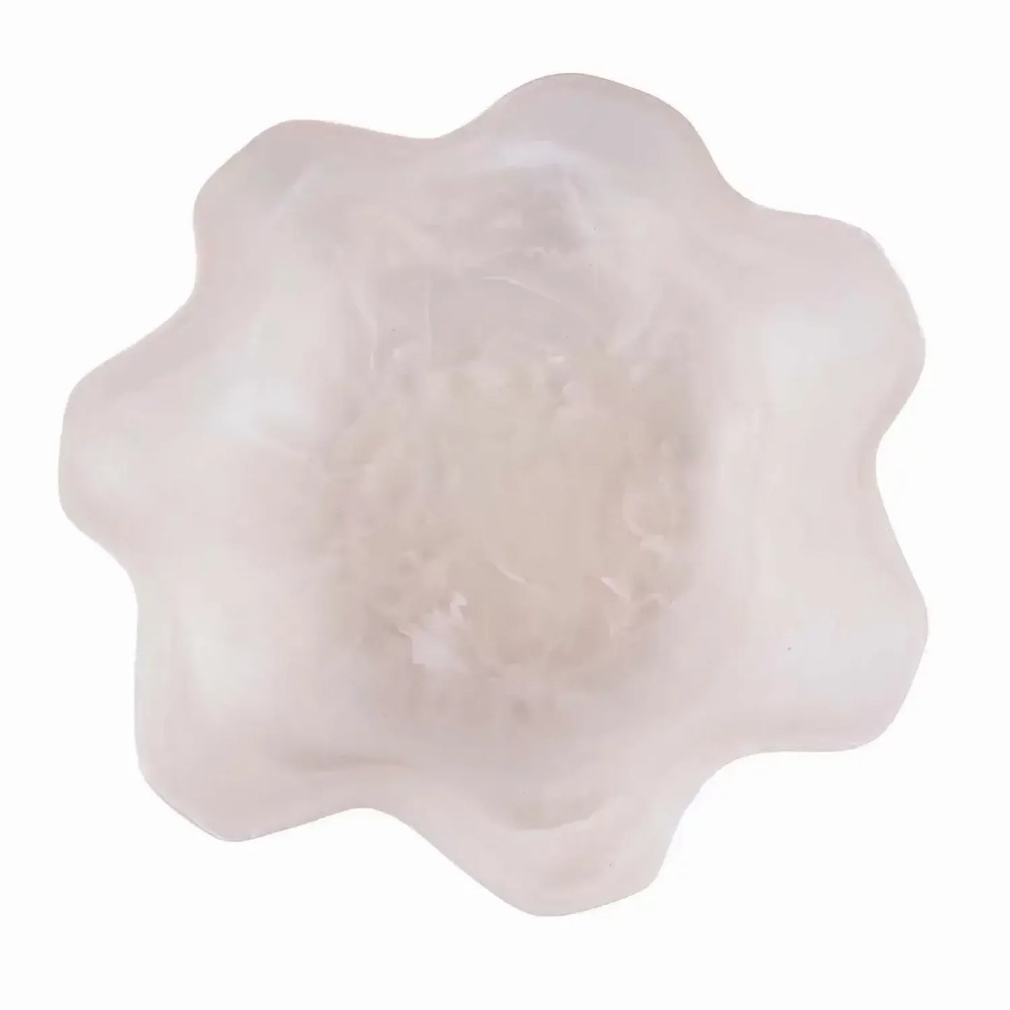 RESIN ORGANIC FRUIT BOWL | PINK WHITE