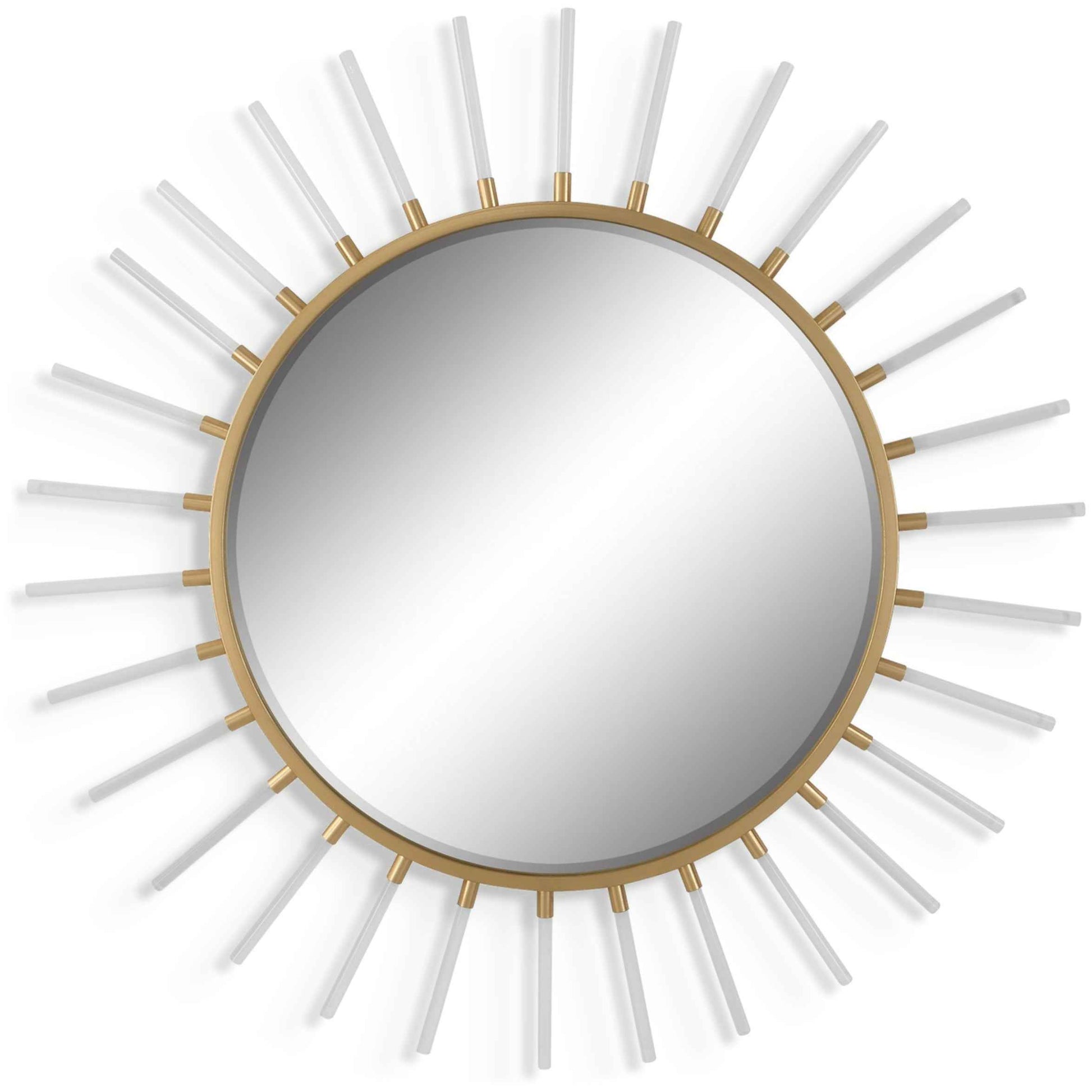 ACRYLIC & GOLD SUNBURST MIRROR