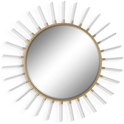 ACRYLIC & GOLD SUNBURST MIRROR