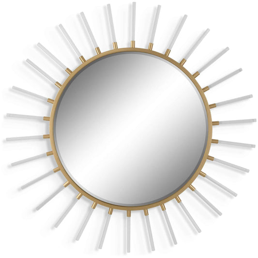 ACRYLIC & GOLD SUNBURST MIRROR