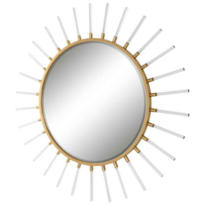 ACRYLIC & GOLD SUNBURST MIRROR