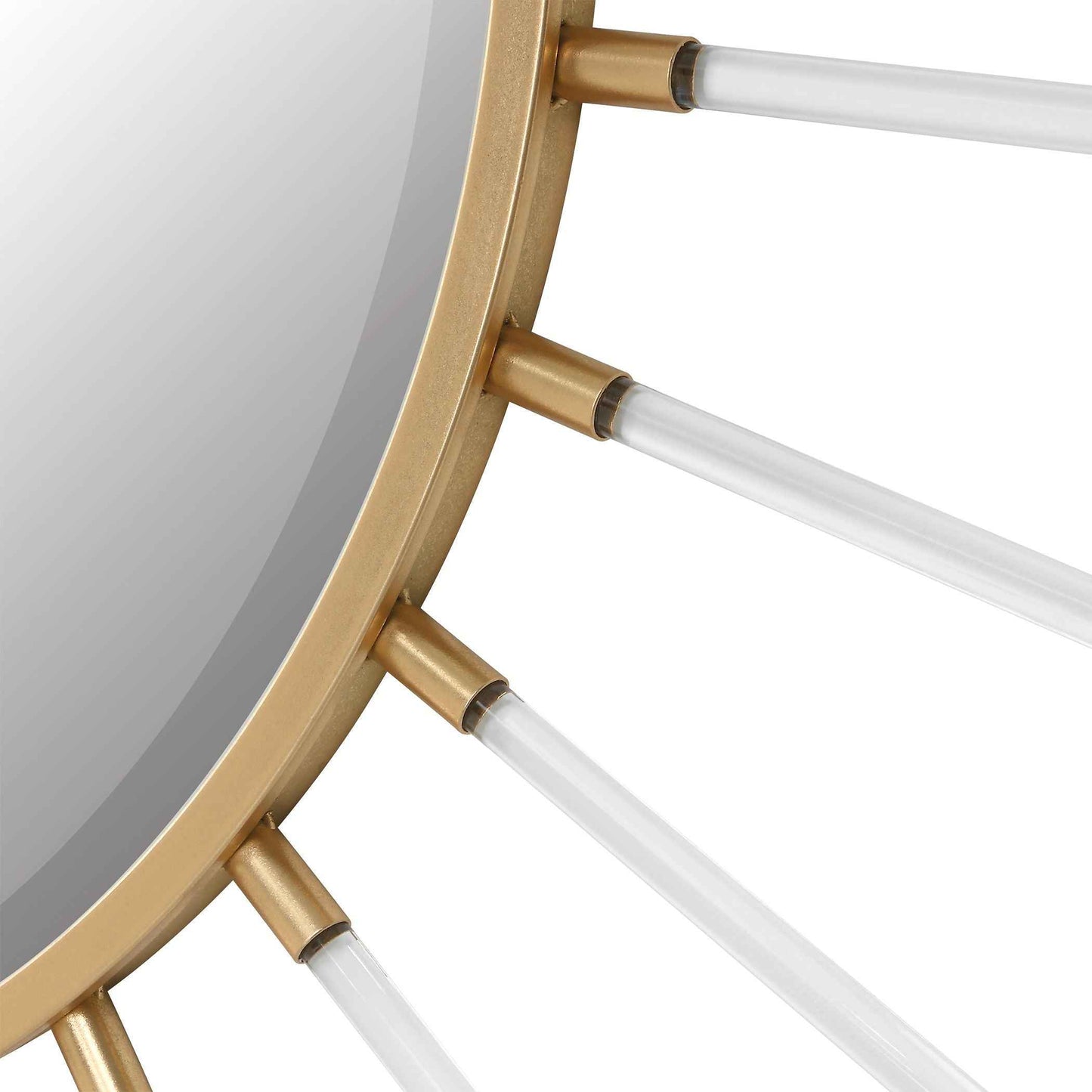 ACRYLIC & GOLD SUNBURST MIRROR