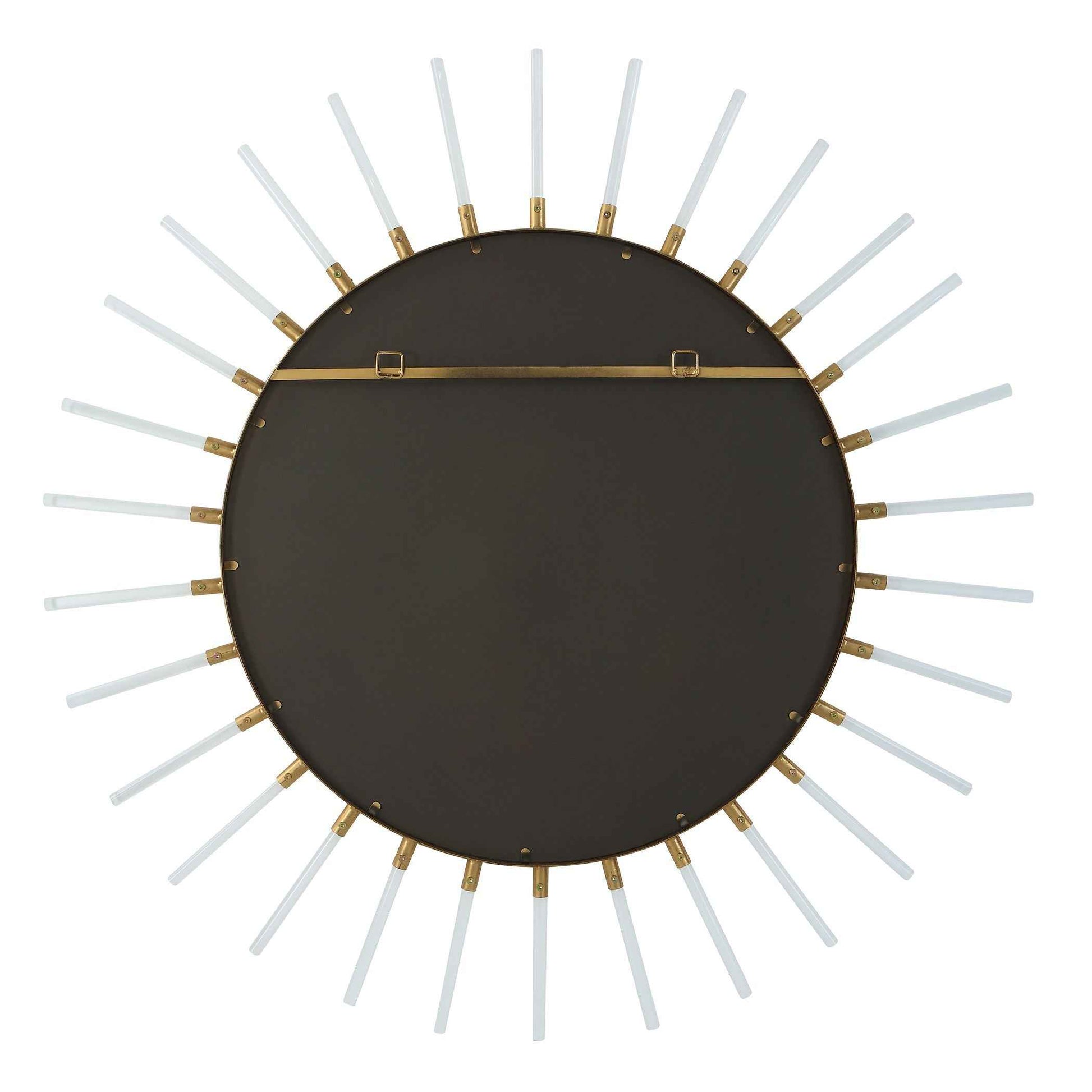ACRYLIC & GOLD SUNBURST MIRROR