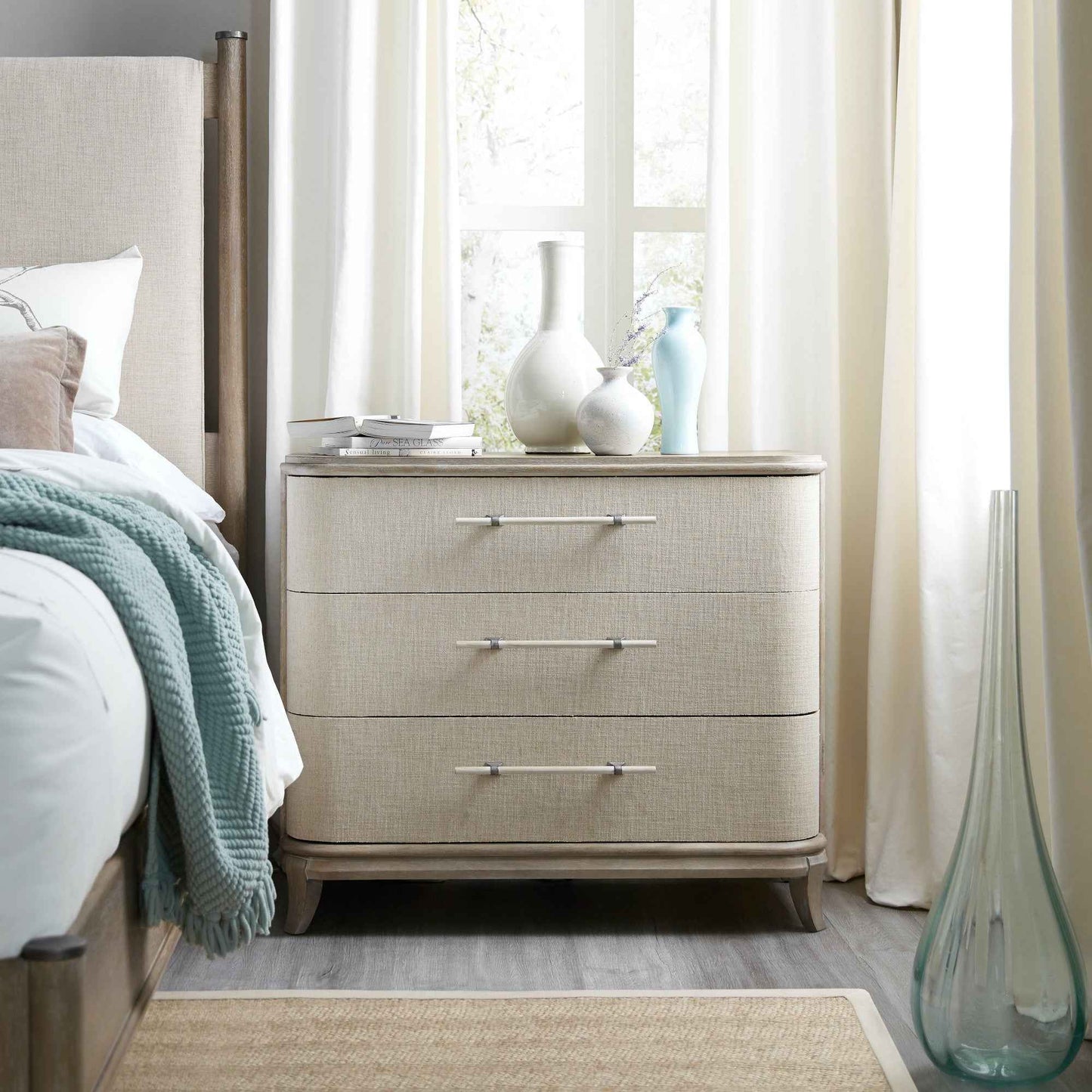 AFFINITY LINEN WRAPPED NIGHT CHEST