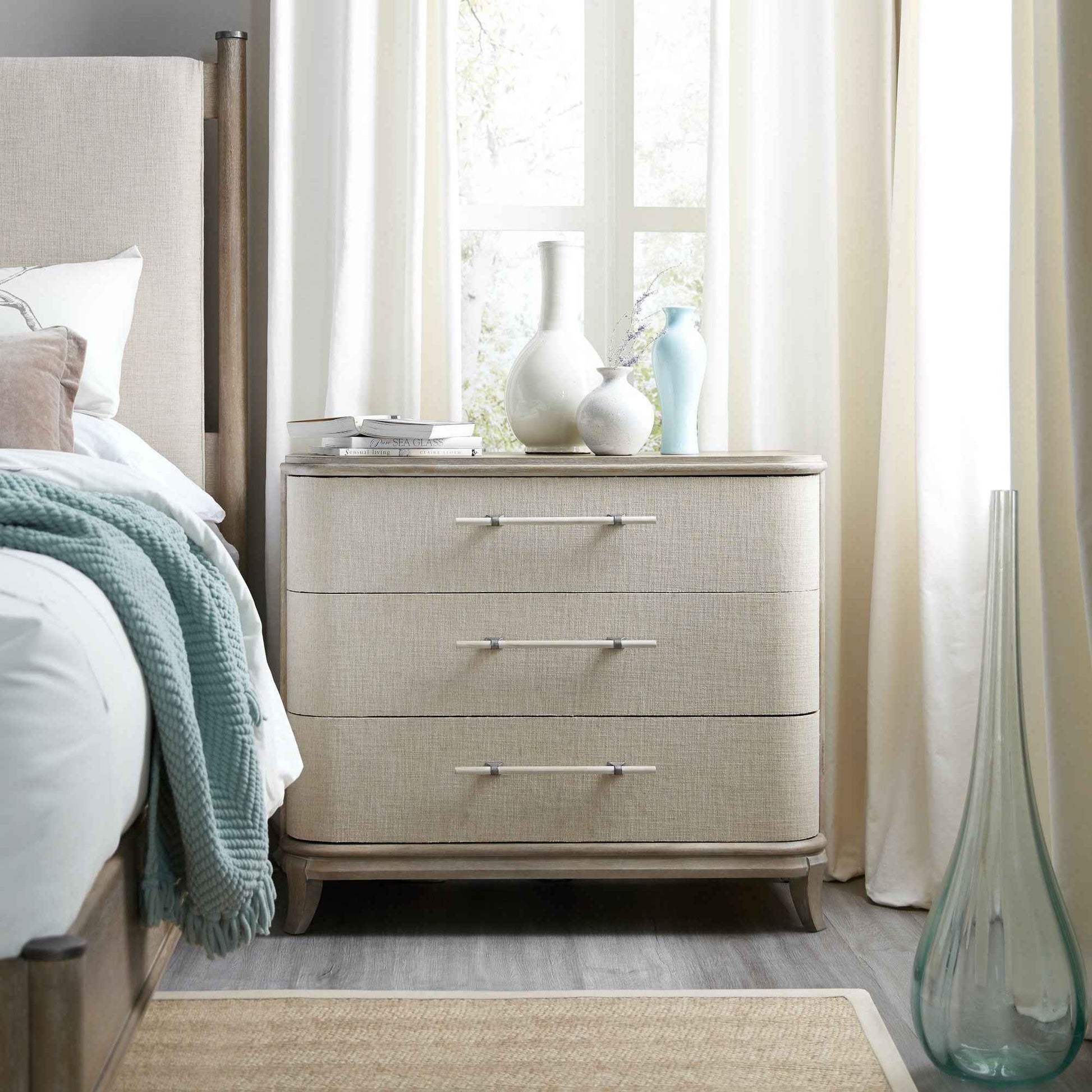 AFFINITY LINEN WRAPPED NIGHT CHEST