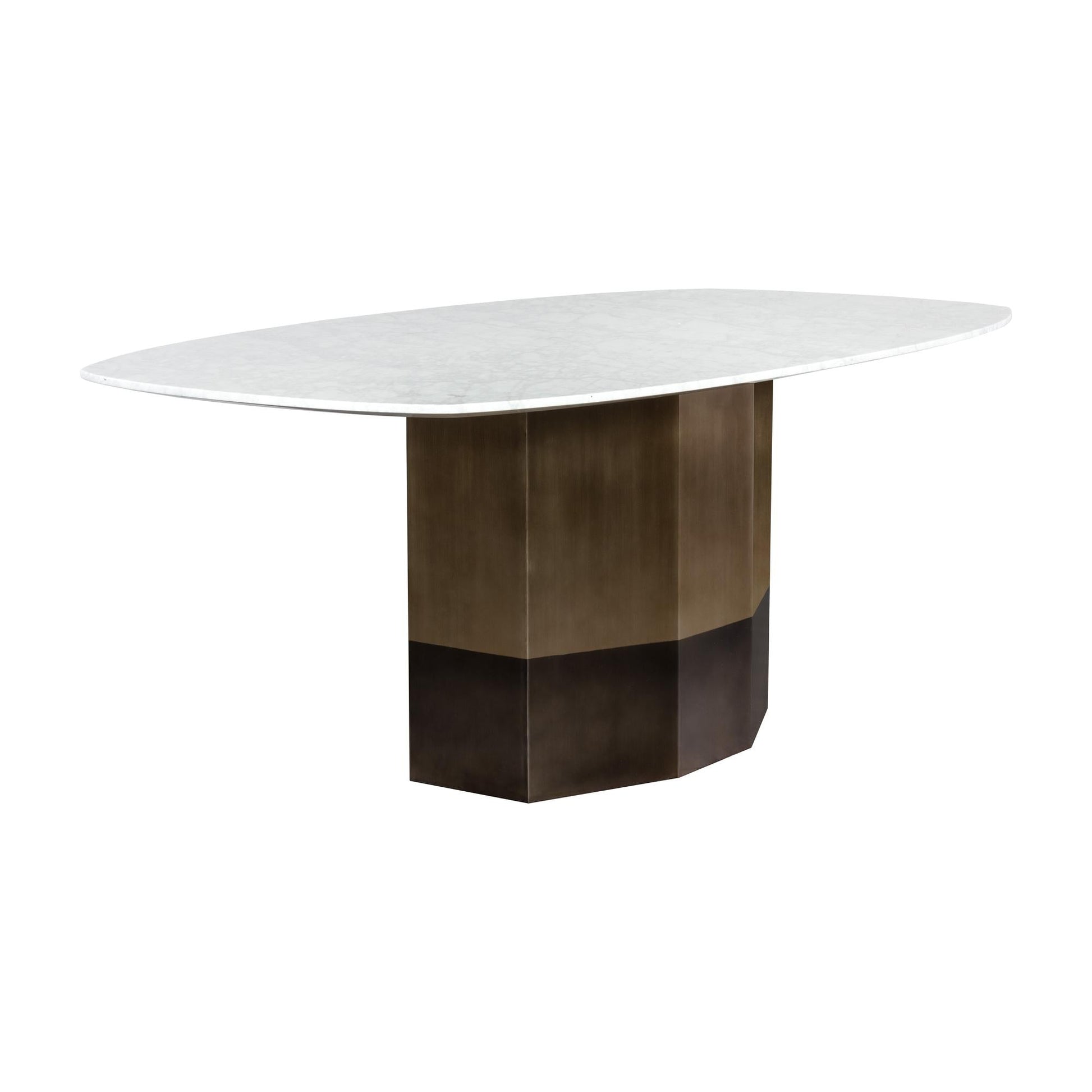 AINSLEY 78.75" DINING TABLE - WHITE MARBLE