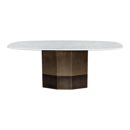 AINSLEY 78.75" DINING TABLE - WHITE MARBLE