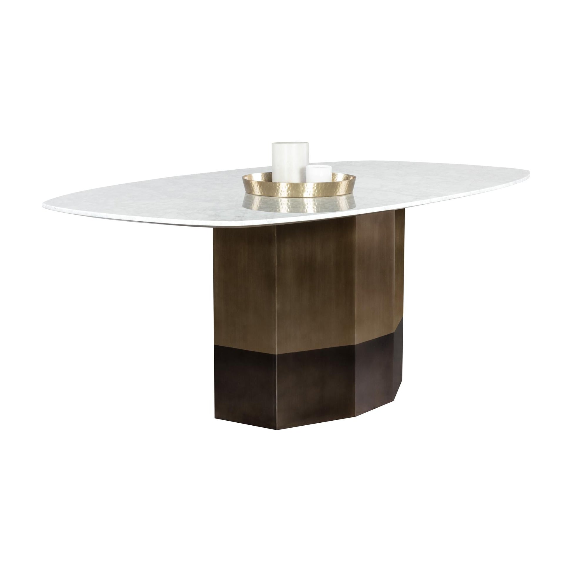 AINSLEY 78.75" DINING TABLE - WHITE MARBLE