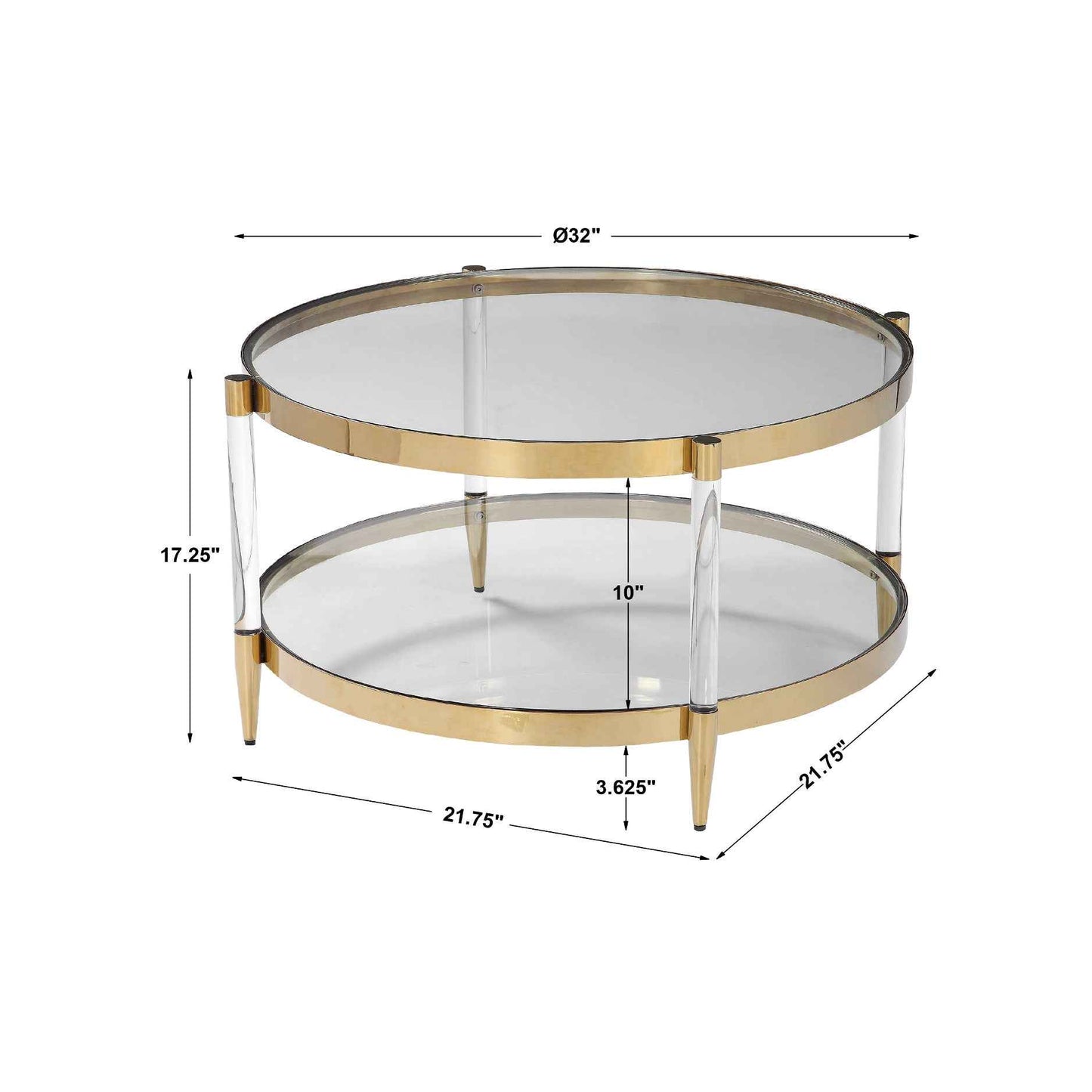 ALLURE GOLD & ACRYLIC COFFEE TABLE