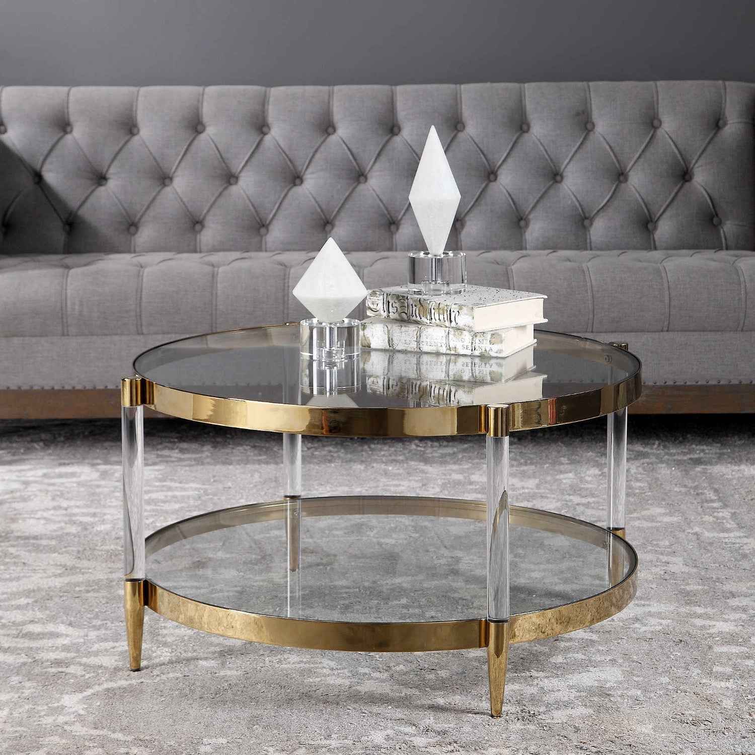 ALLURE GOLD & ACRYLIC COFFEE TABLE