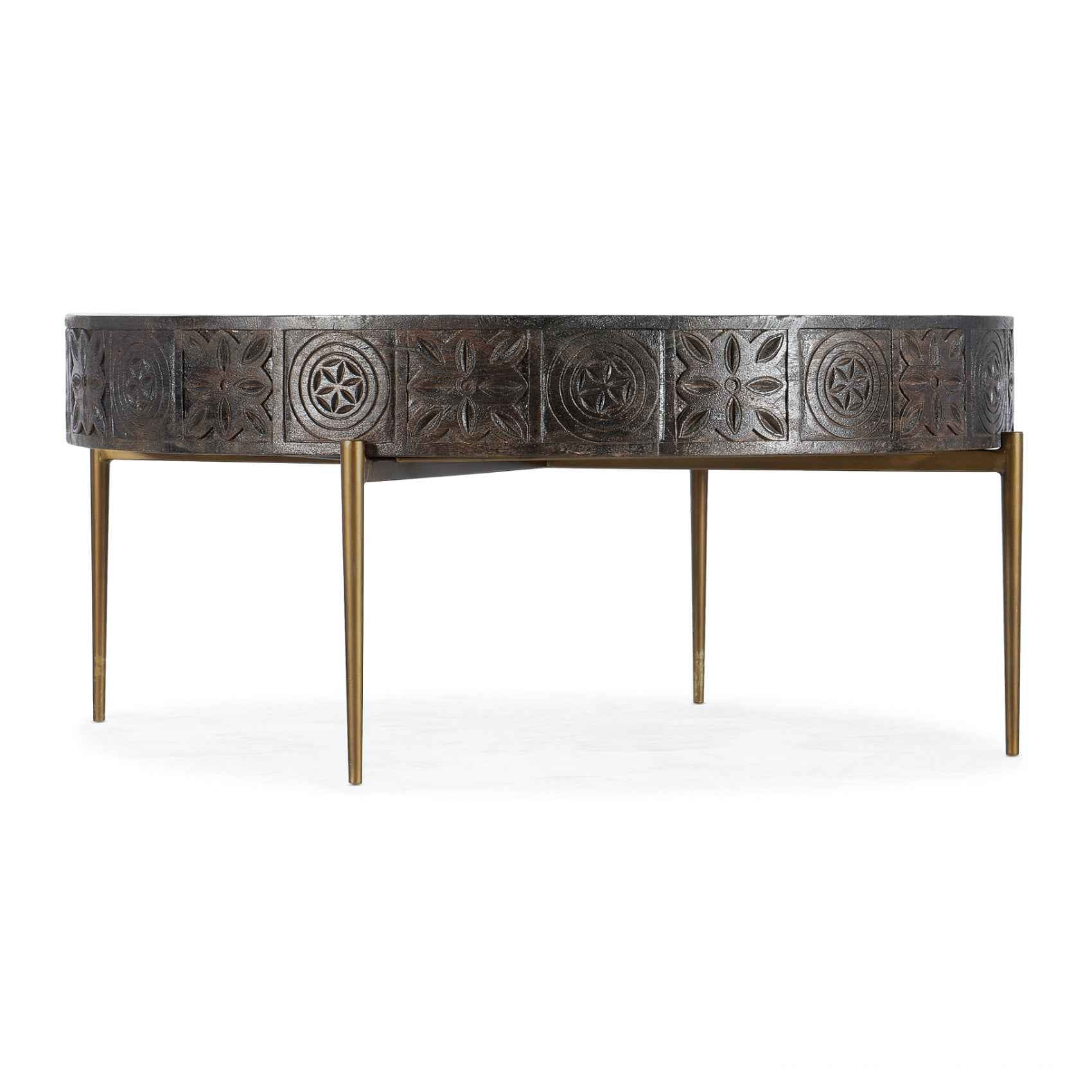AMAYA CARVED WOOD COFFEE TABLE