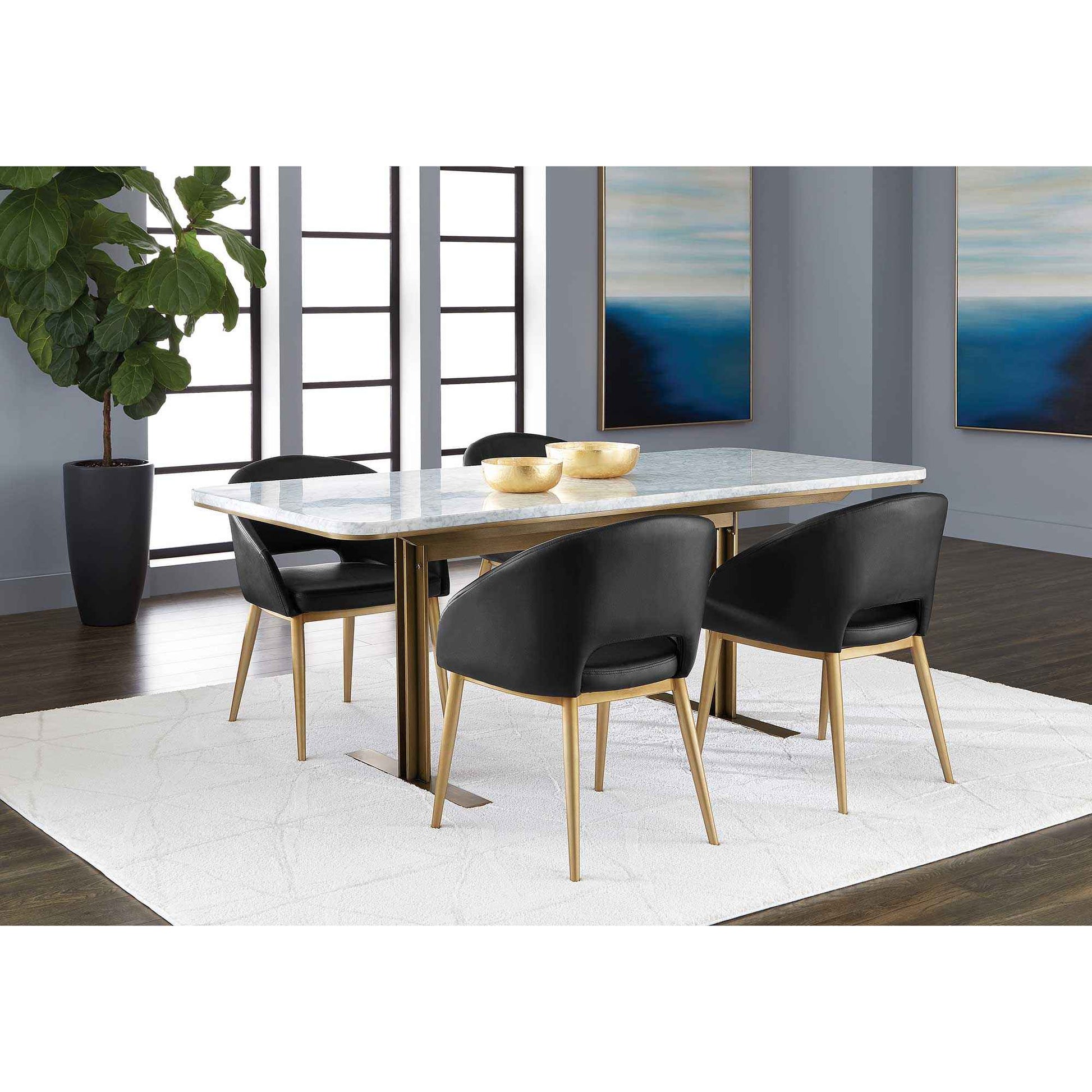 AMBROSIA 79" DINING TABLE - WHITE MARBLE
