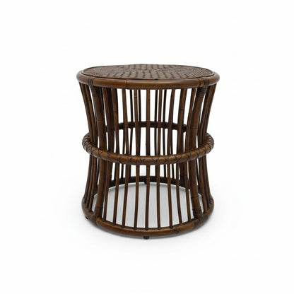 ANNA SIDE TABLE / ANTIQUE BROWN RATTAN