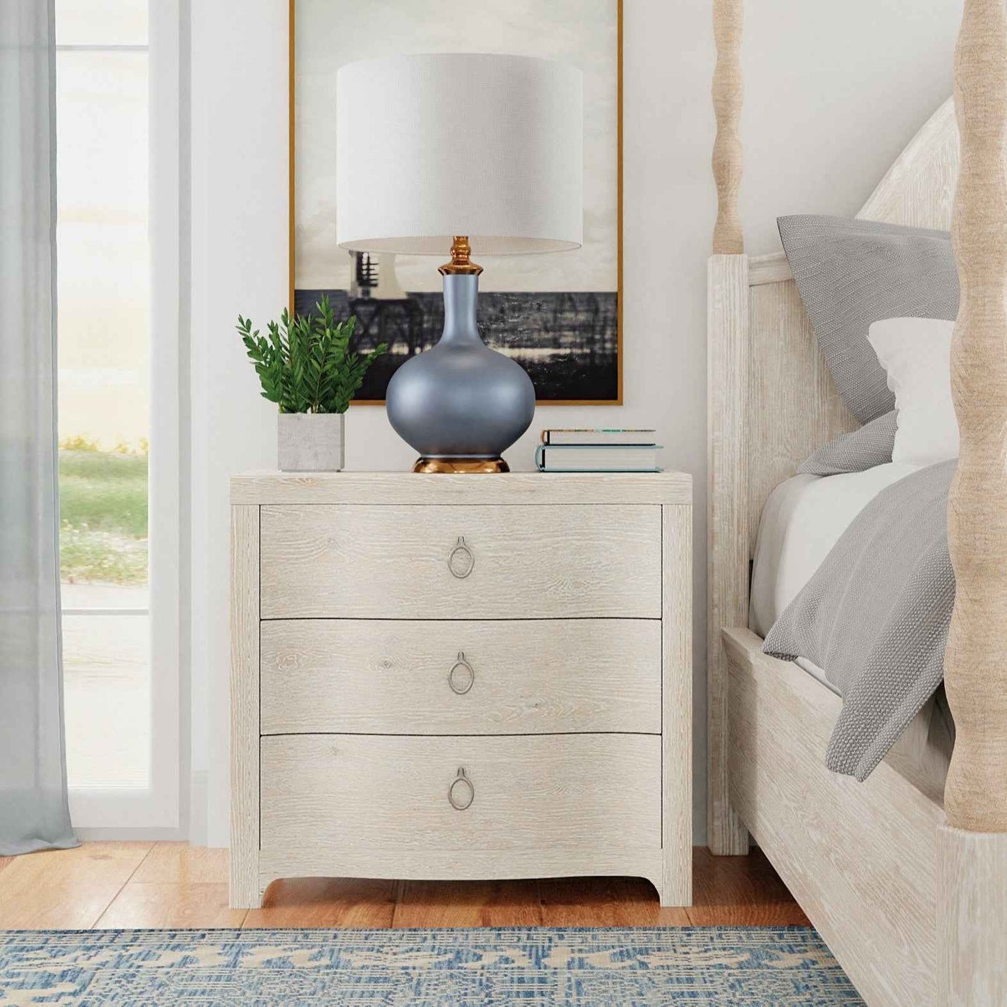 ANTIQUA NIGHTSTAND: WHITEWASHED OAK