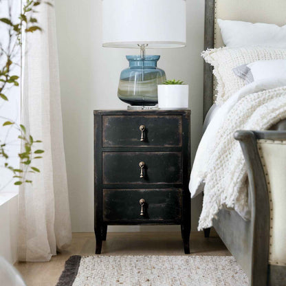 ANTIQUE BLACK TELEPHONE TABLE