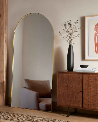 ARCH DRESSING MIRROR: ANTIQUE BRASS