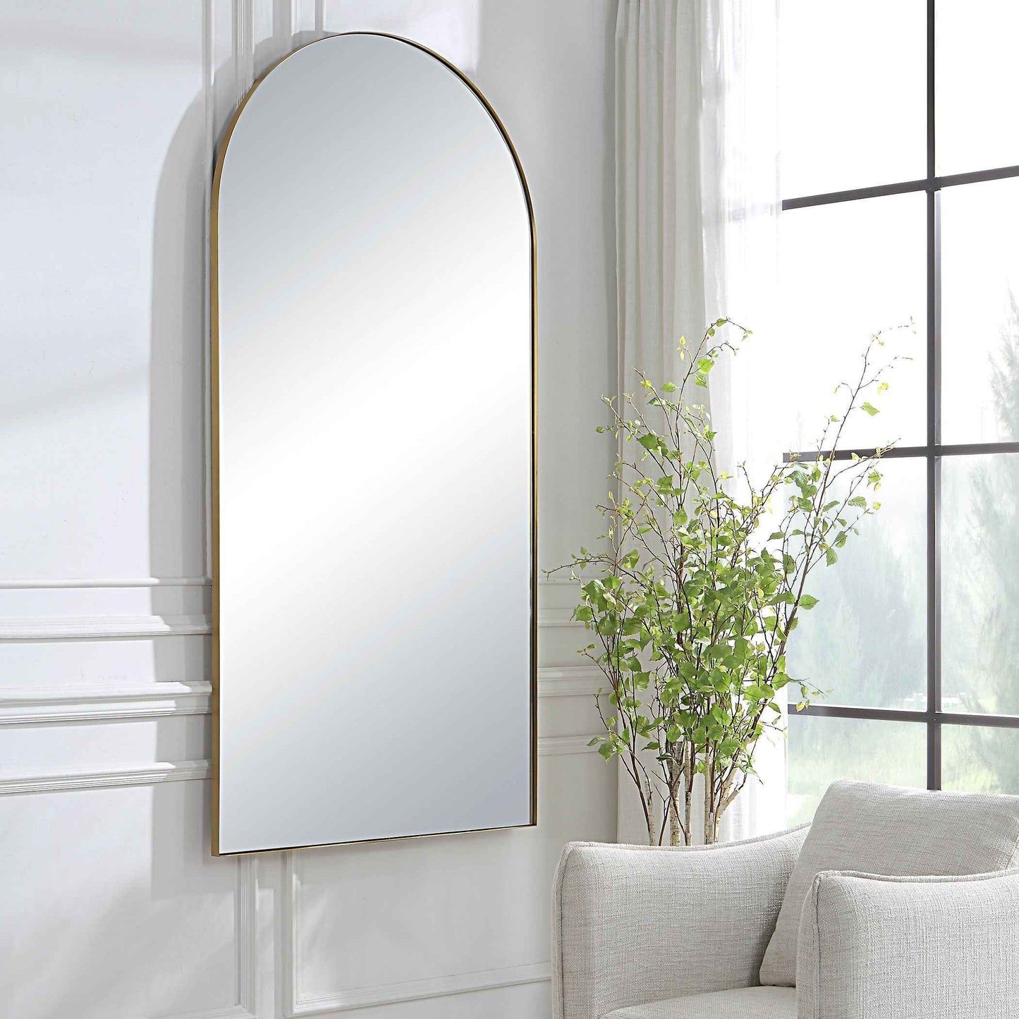 ARCH DRESSING MIRROR: ANTIQUE BRASS