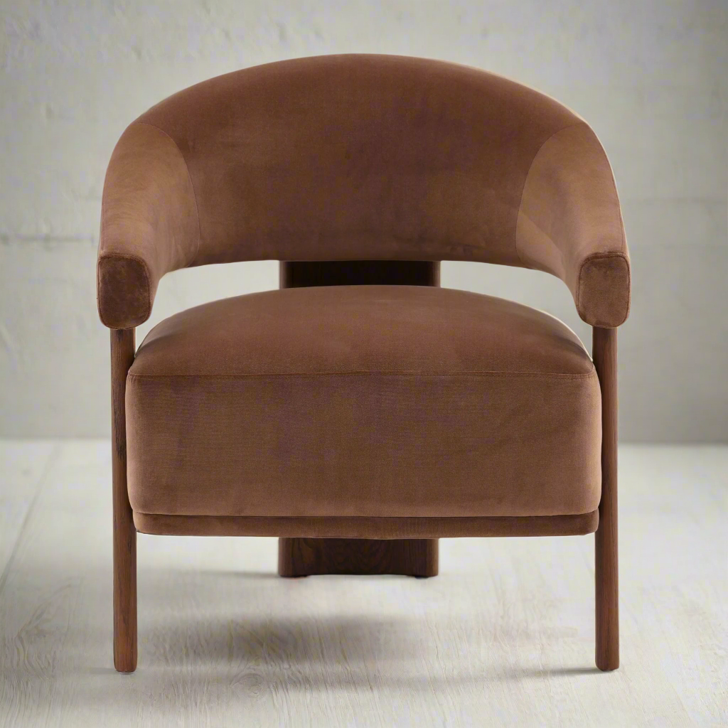ARNIE CHOCOLATE VELVET ACCENT CHAIR