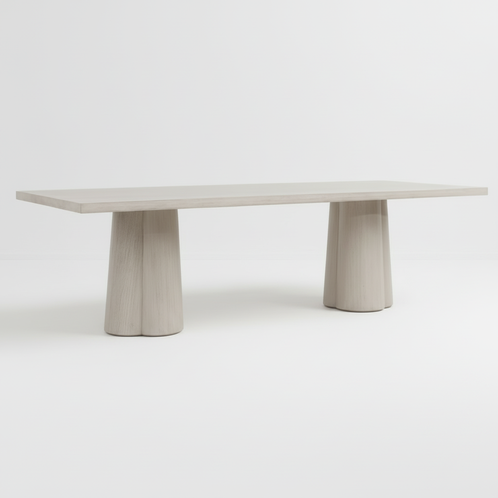 ARYA WHITEWASHED DINING TABLE