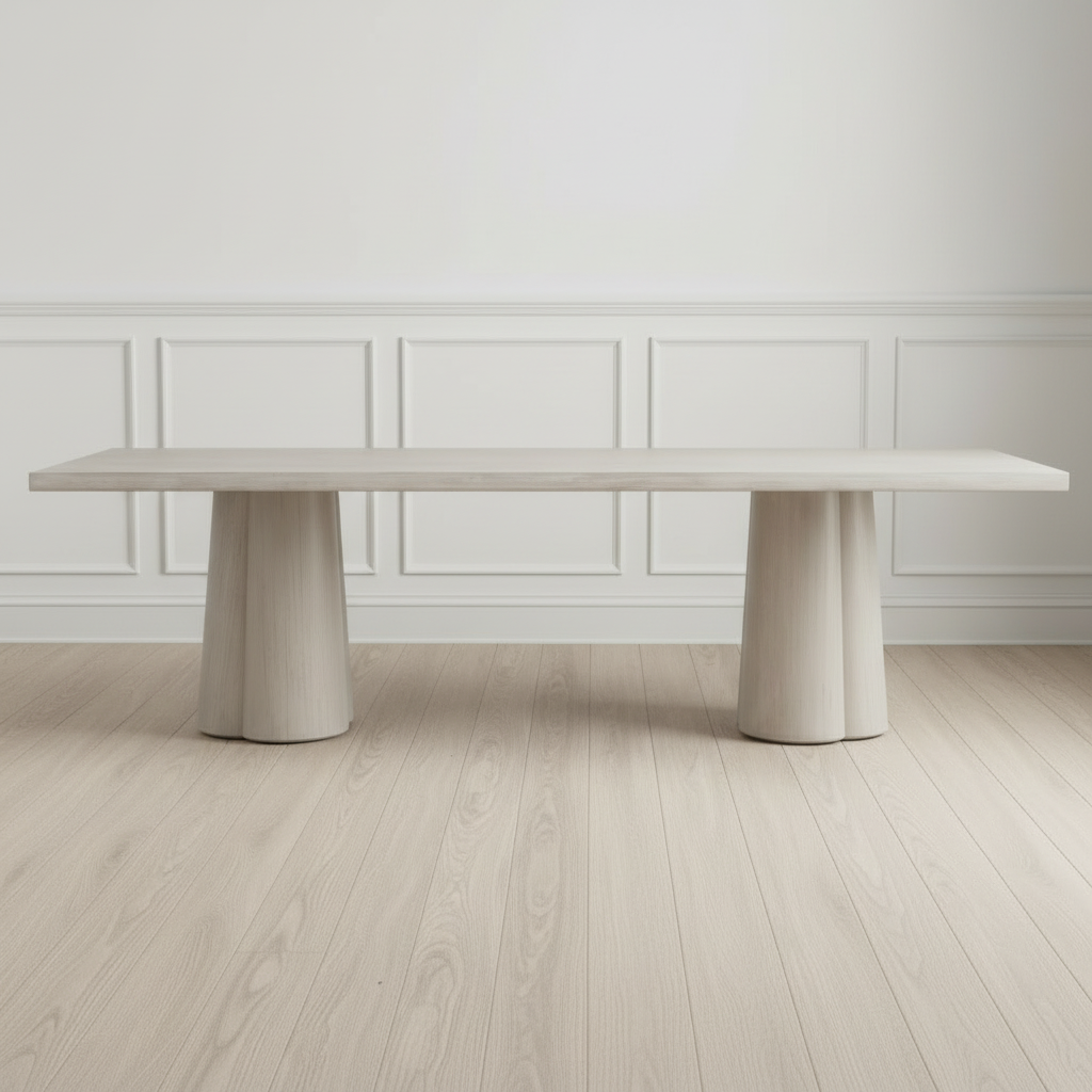 ARYA WHITEWASHED DINING TABLE