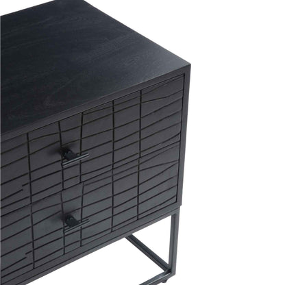 ATELIER NOIR CARVED WOOD NIGHTSTAND