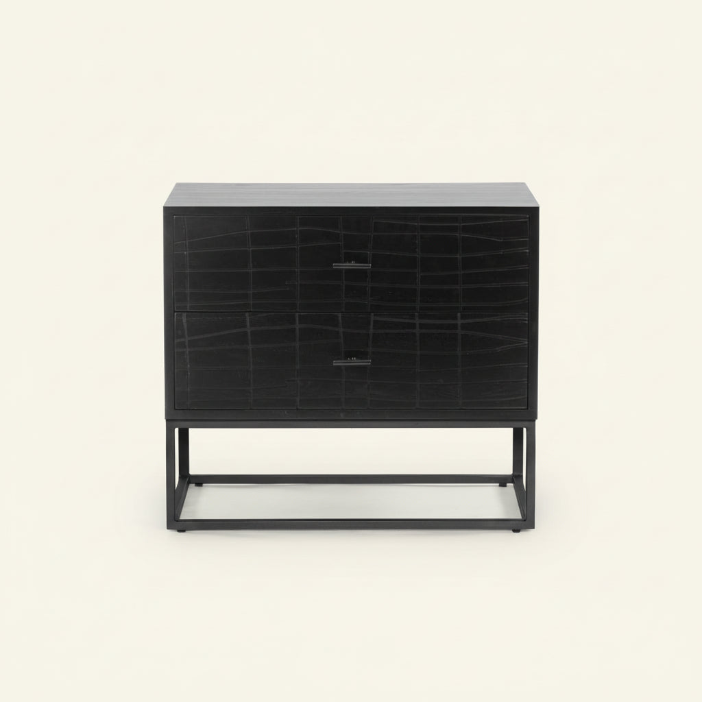ATELIER NOIR CARVED WOOD NIGHTSTAND