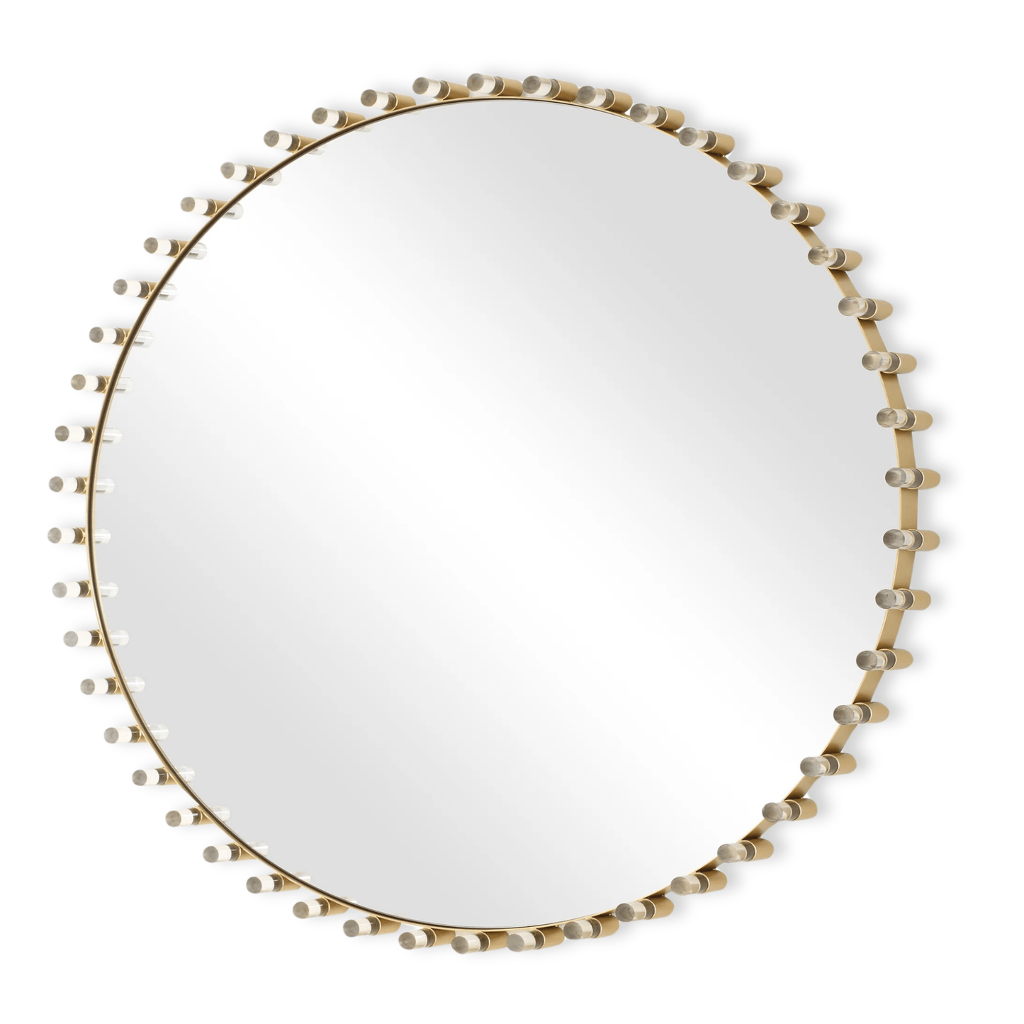 AVELYNE ACRYLIC + BRASS ROUND MIRROR
