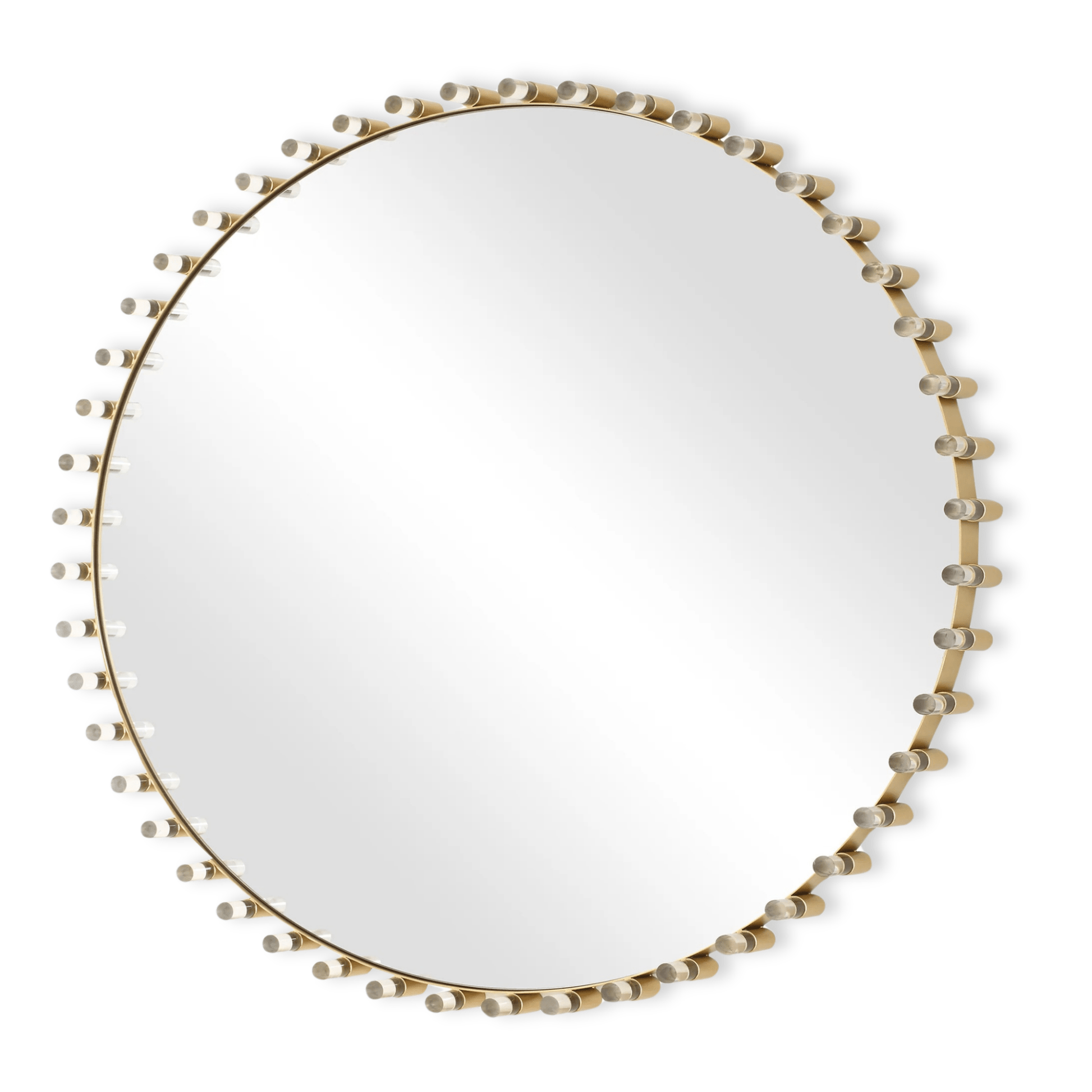 AVELYNE ACRYLIC + BRASS ROUND MIRROR