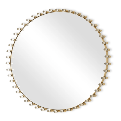 AVELYNE ACRYLIC + BRASS ROUND MIRROR