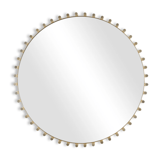 AVELYNE ACRYLIC + BRASS ROUND MIRROR