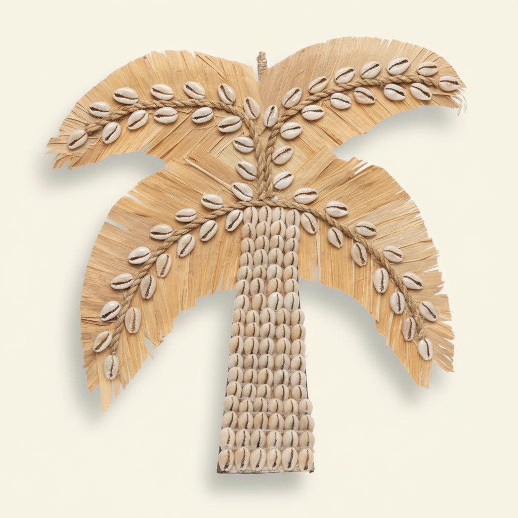BANANA SHELL PALM TREE WALL ART | NATURAL + WHITE