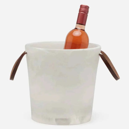 RESIN ICE BUCKET | PINK WHITE & LEATHER STRAPS