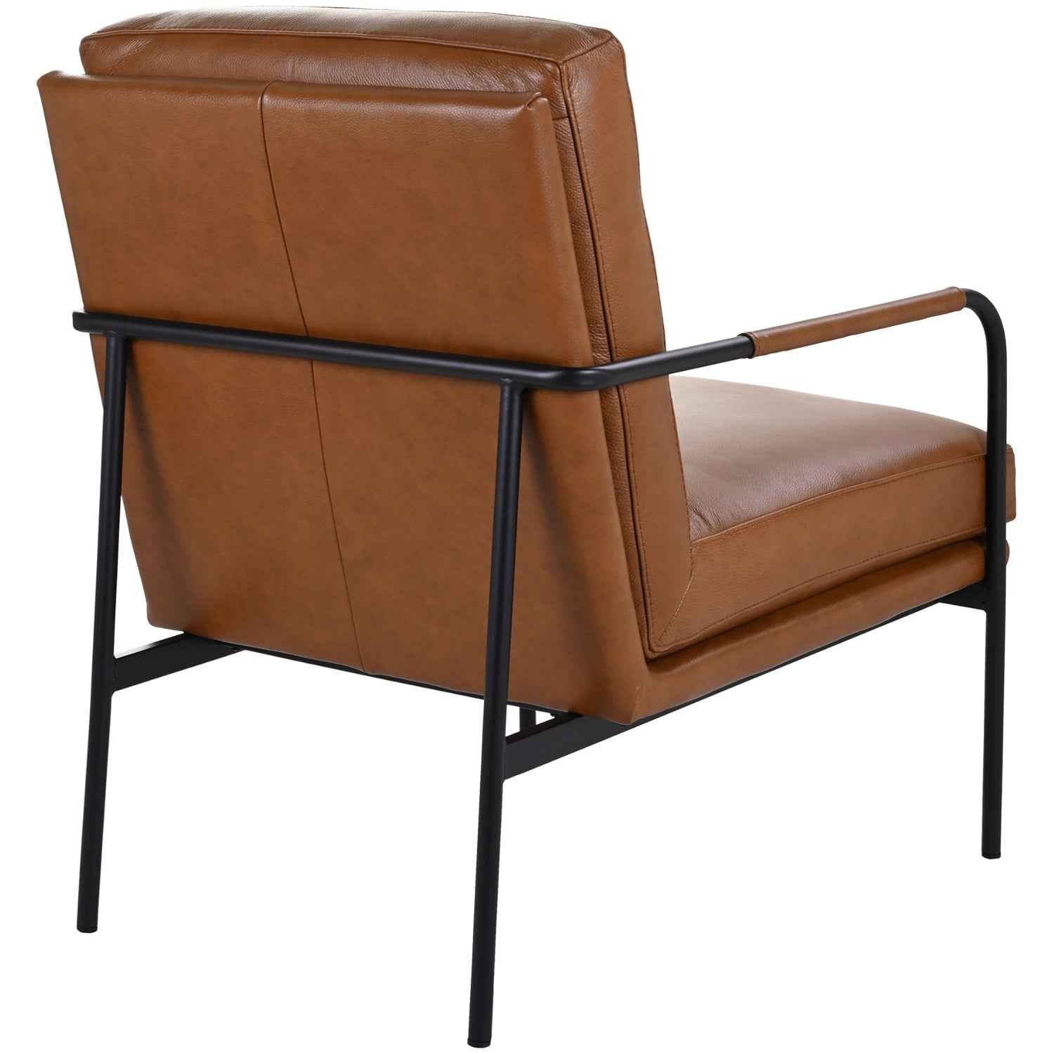 BAUER CHESTNUT LEATHER ARM CHAIR