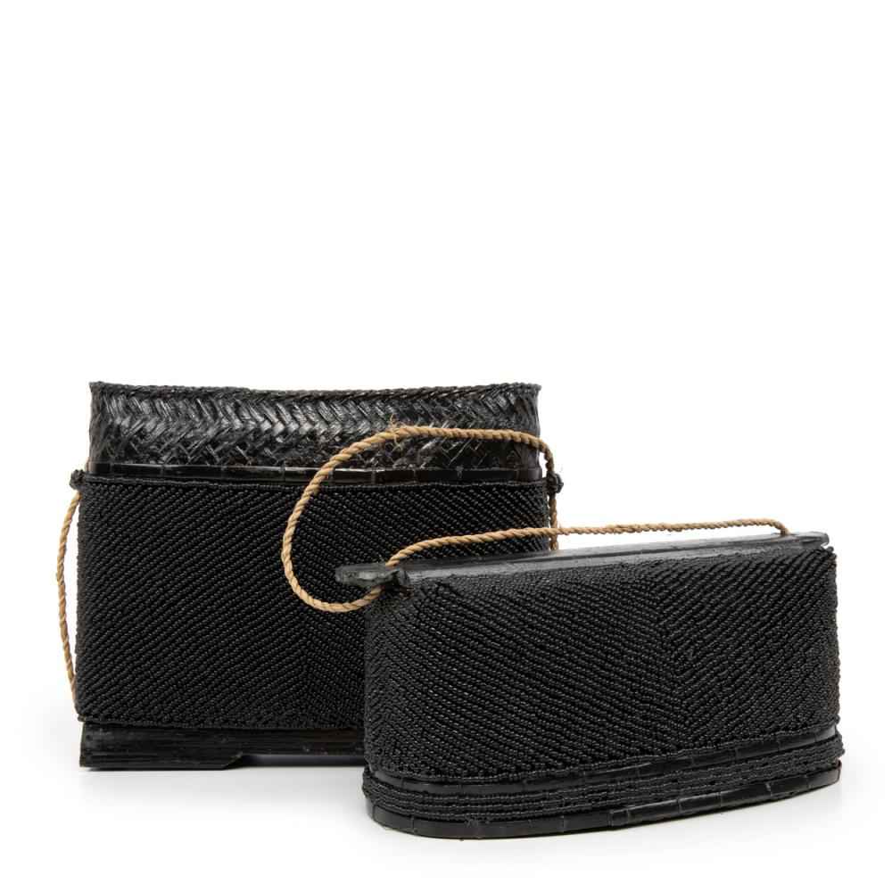 BEADED TREASURE BOX | BLACK