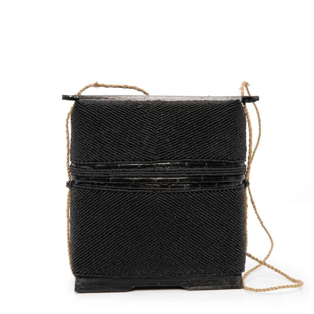 BEADED TREASURE BOX | BLACK