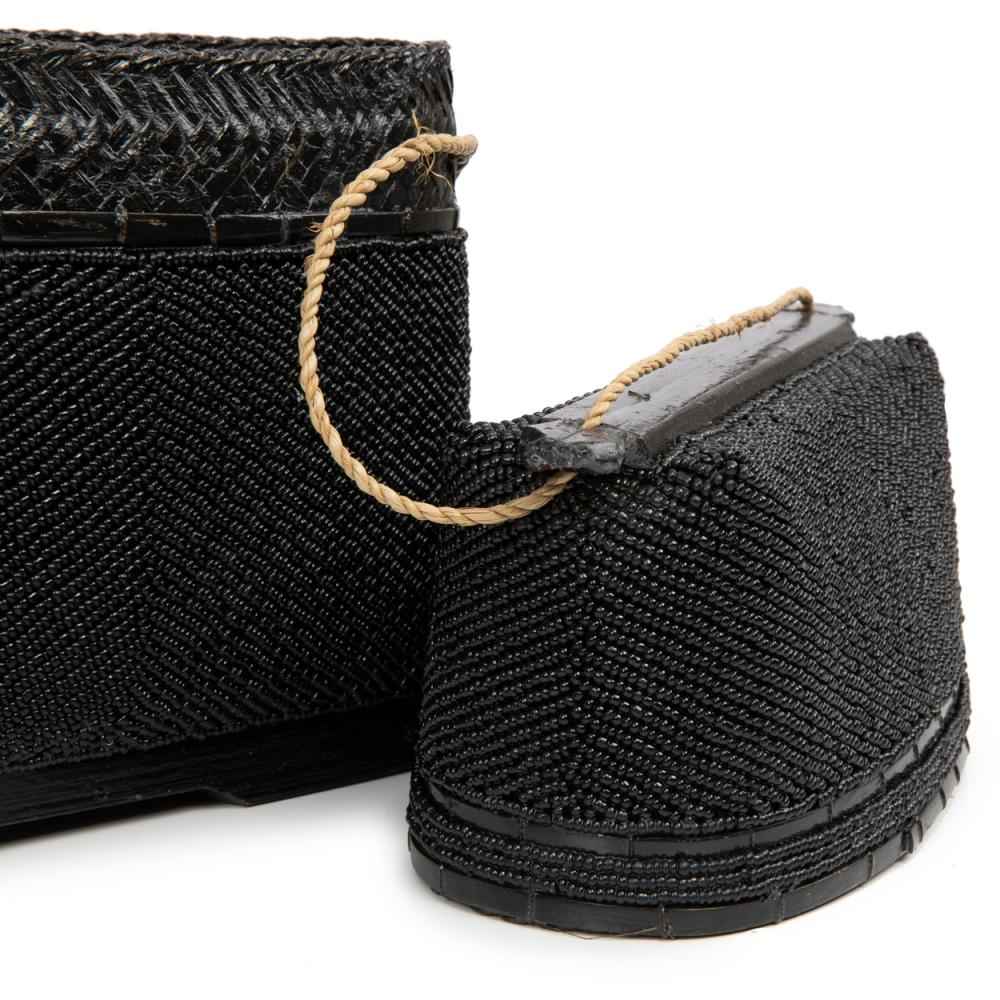 BEADED TREASURE BOX | BLACK