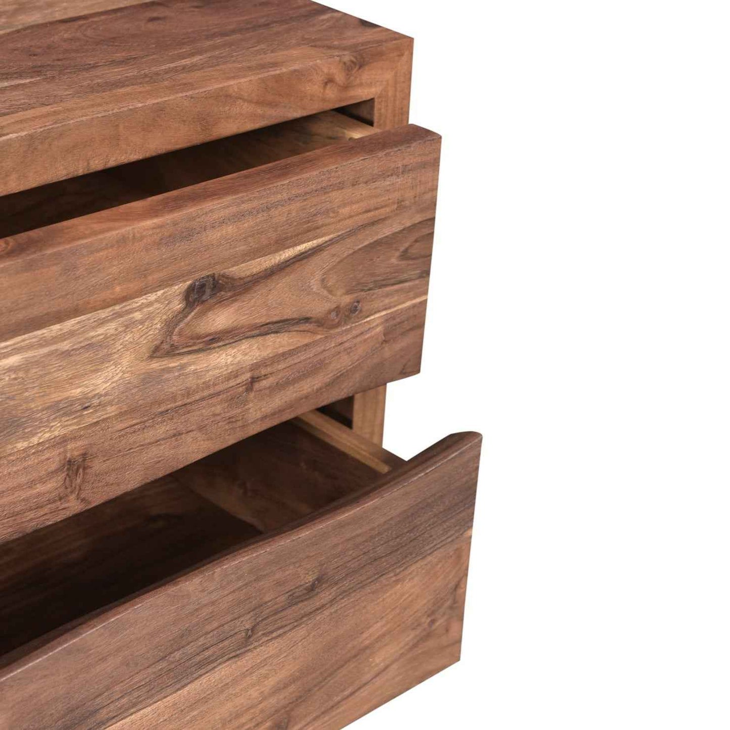 BENT SMOKED ACACIA WOOD NIGHTSTAND