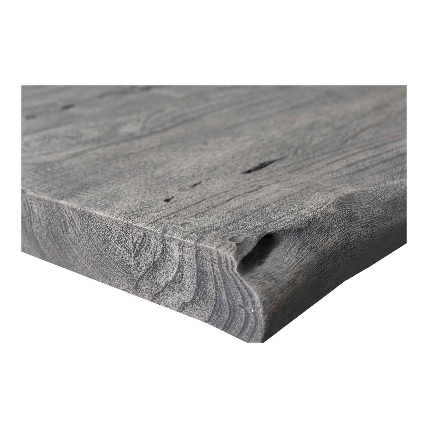 BENT IRON WEATHERED GREY LIVE-EDGE DINING TABLE