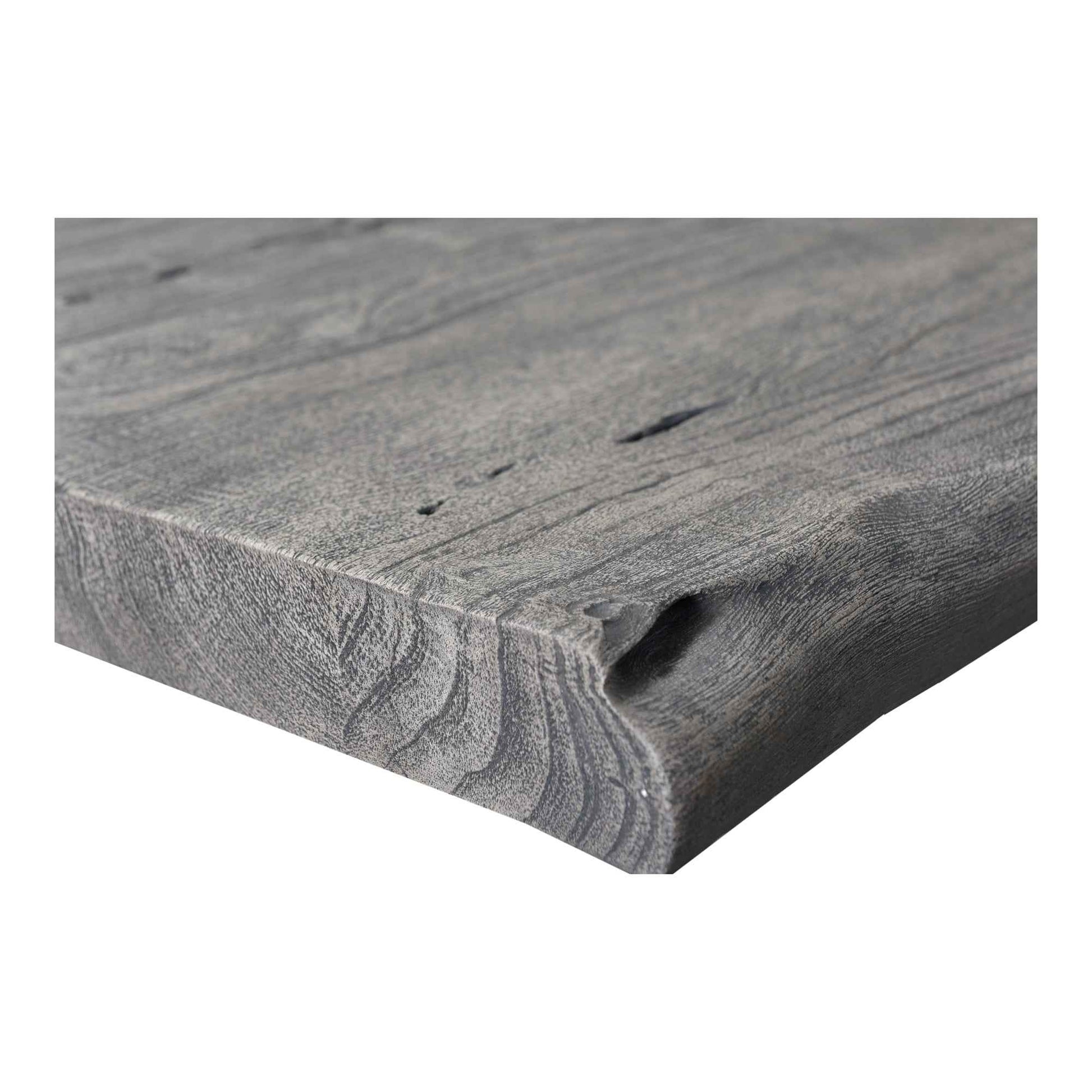 BENT IRON WEATHERED GREY LIVE-EDGE DINING TABLE