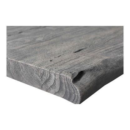 BENT IRON WEATHERED GREY LIVE-EDGE DINING TABLE