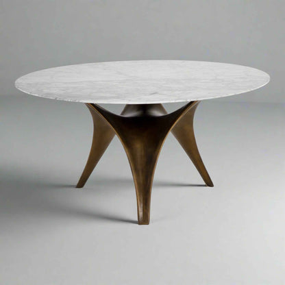 BIJON 59"RD MARBLE TOP DINING TABLE